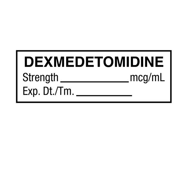 Tape, Dexmedetomidine 1/2" x 500" White w/Black